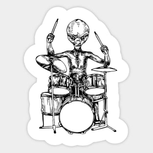 SEEMBO Alien Playing Drums Drummer Musician Drumming Band Sticker